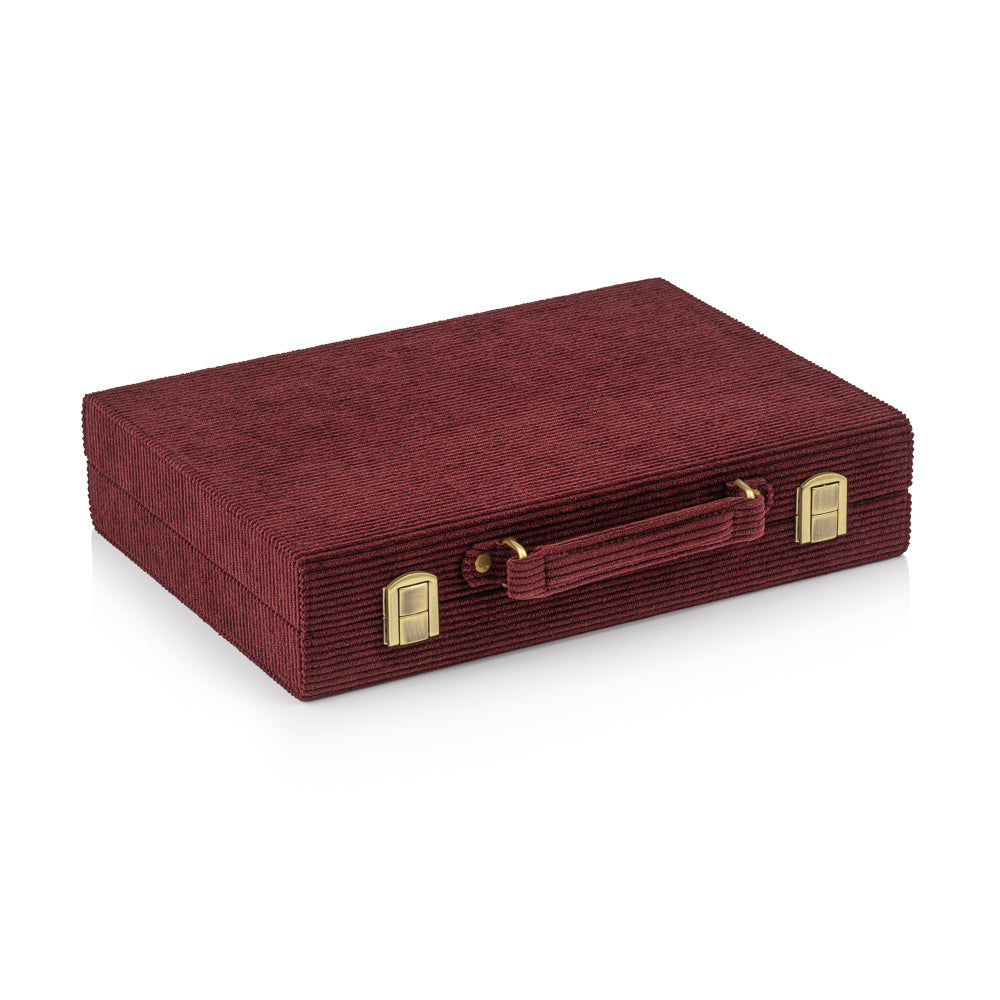 The Burgundy Corduroy Backgammon Set