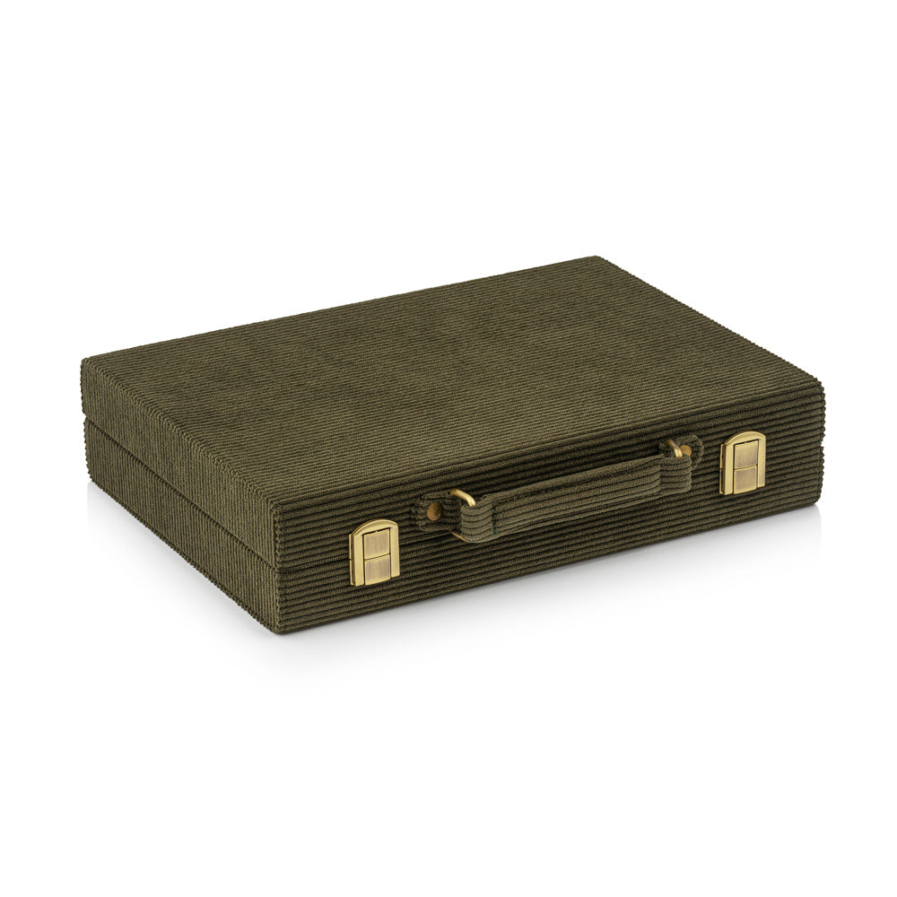 The Olive Green Corduroy Backgammon Set