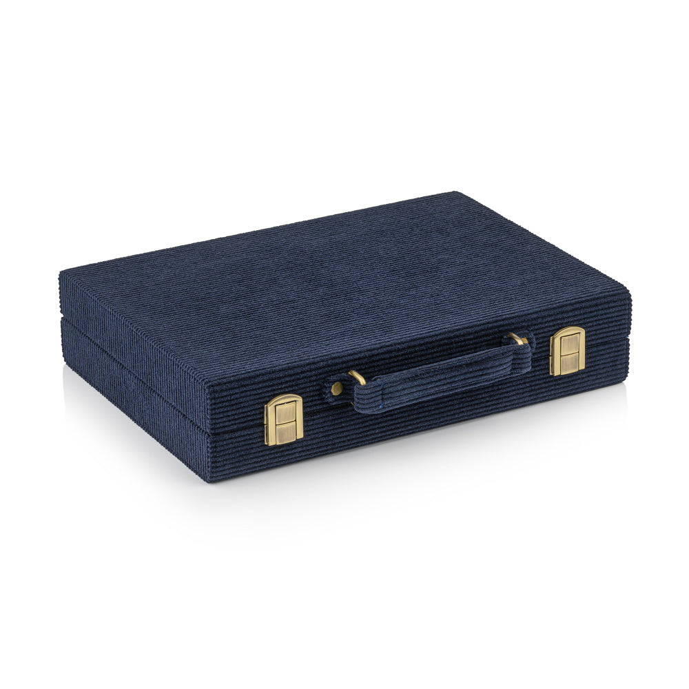 The Navy Corduroy Backgammon Set