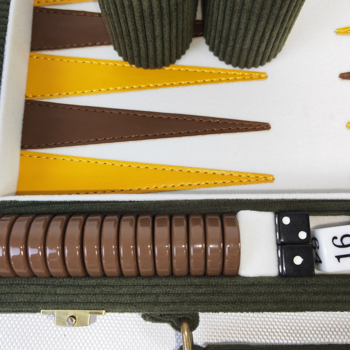 The Olive Green Corduroy Backgammon Set