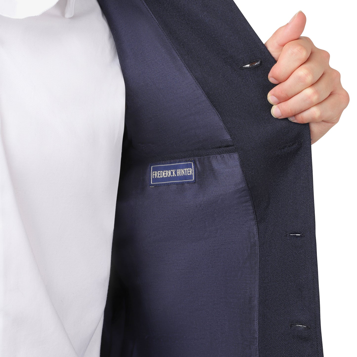 The Navy - Herringbone Nehru Gilet