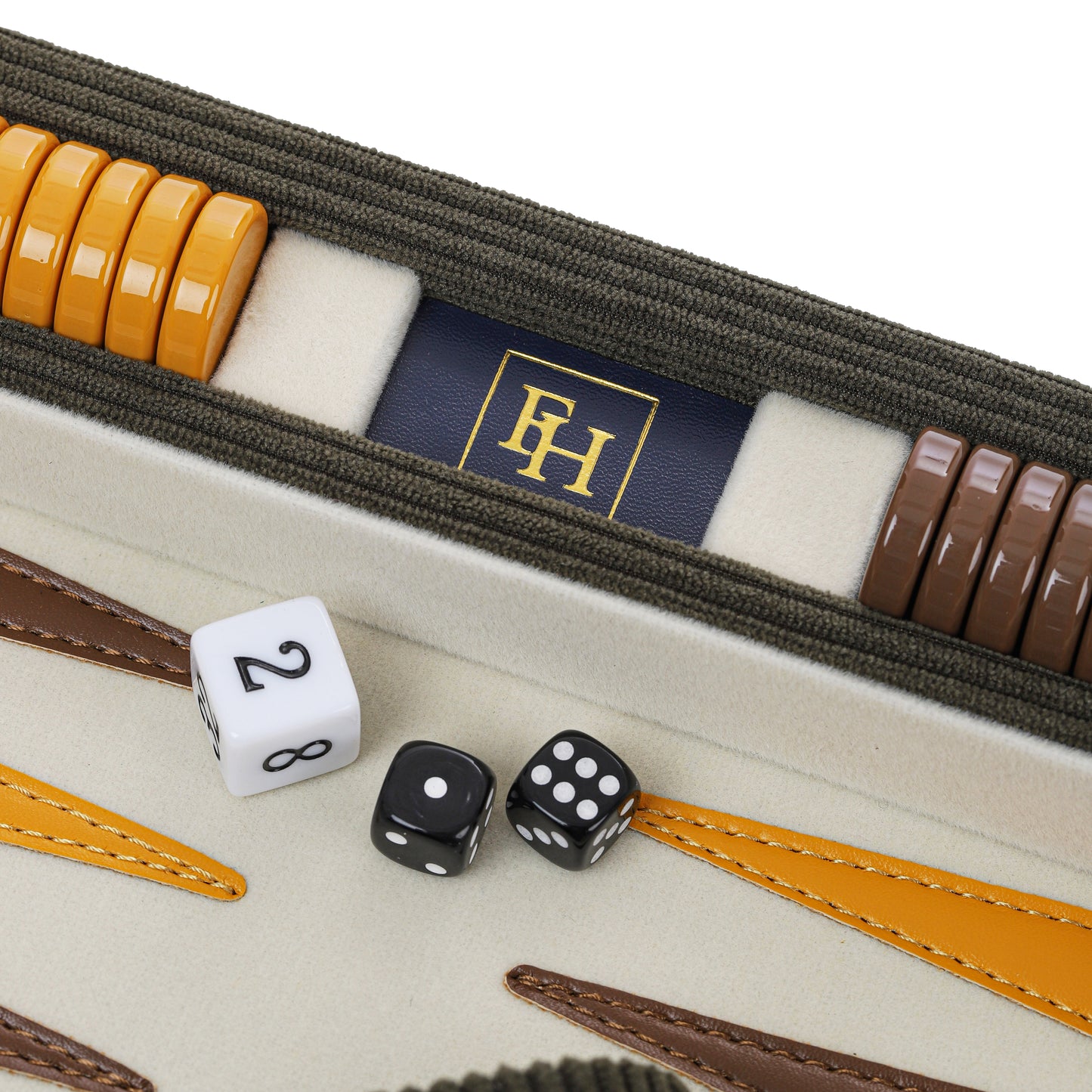 The Olive Green Corduroy Backgammon Set