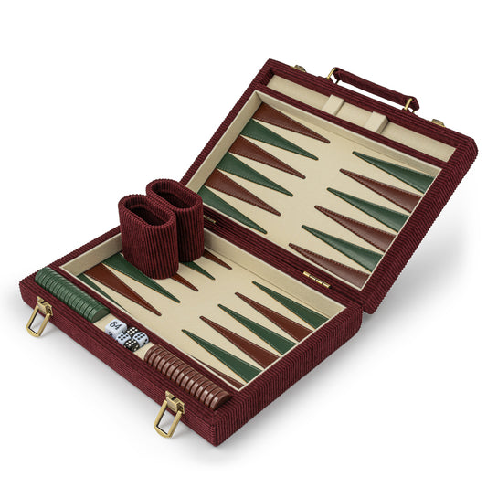 The Burgundy Corduroy Backgammon Set