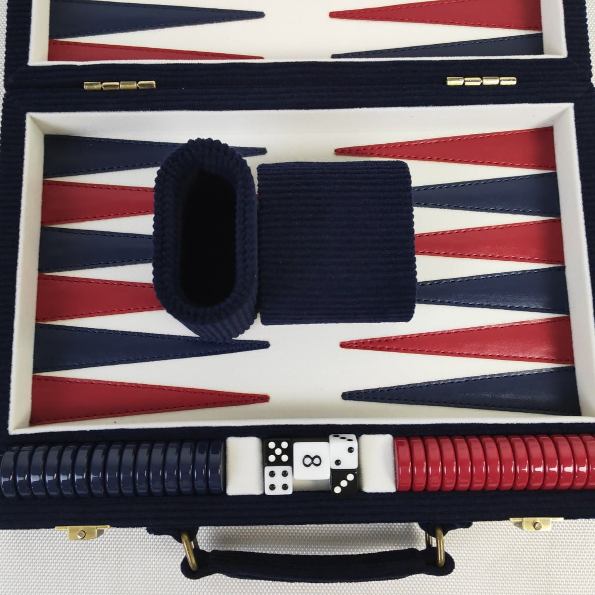 The Navy Corduroy Backgammon Set