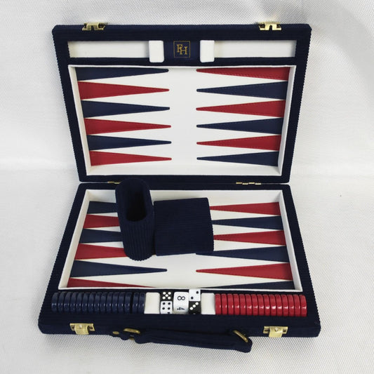 The Navy Corduroy Backgammon Set