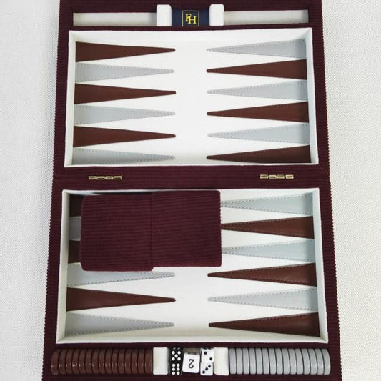 The Burgundy Corduroy Backgammon Set