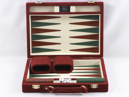 The Burgundy Corduroy Backgammon Set